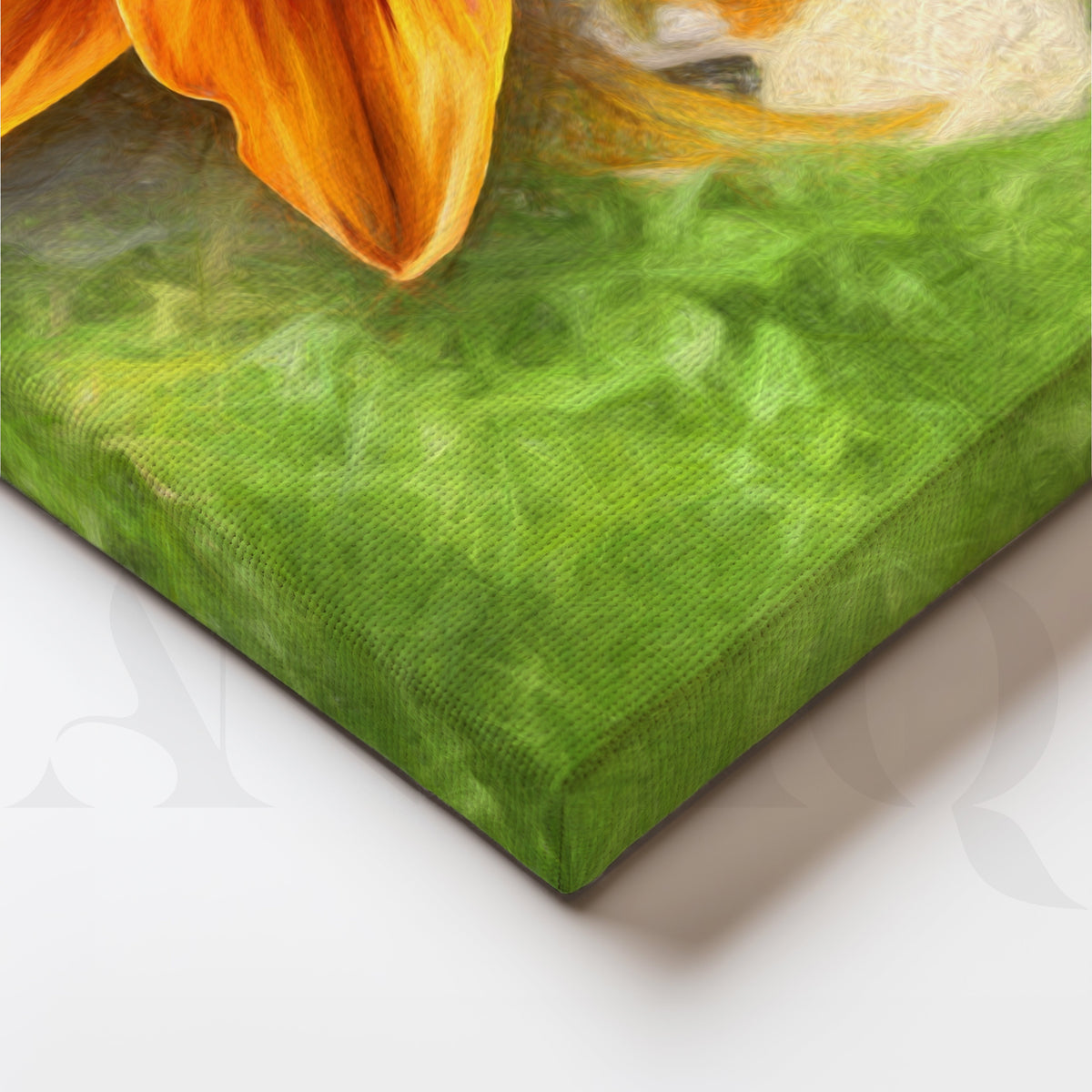 Vibrant Orange Lily Bloom Canvas Artwork – Asha Art Studio – Image 2