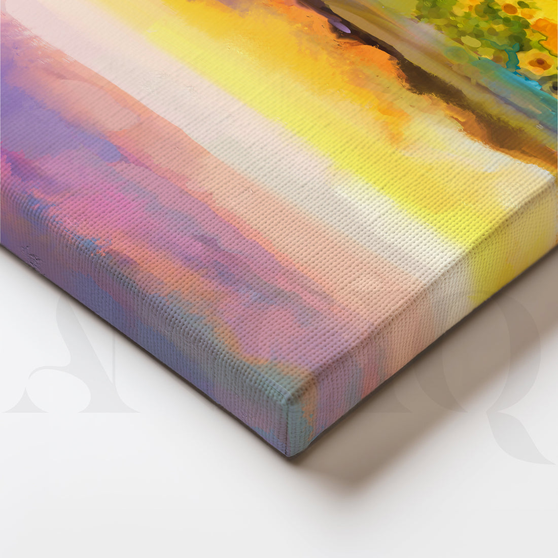Golden Horizon Bloom Canvas Artwork – Asha Art Studio