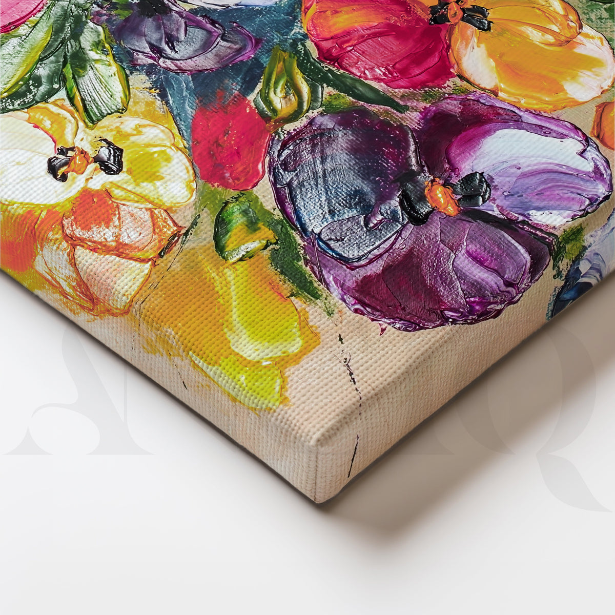 Colorful Floral Bouquet Canvas Artwok – Asha Art Studio – Image 2