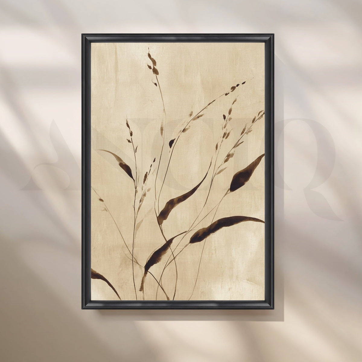 Minimal Botanical Abstract Canvas Artwork – Asha Art Studio – Image 3