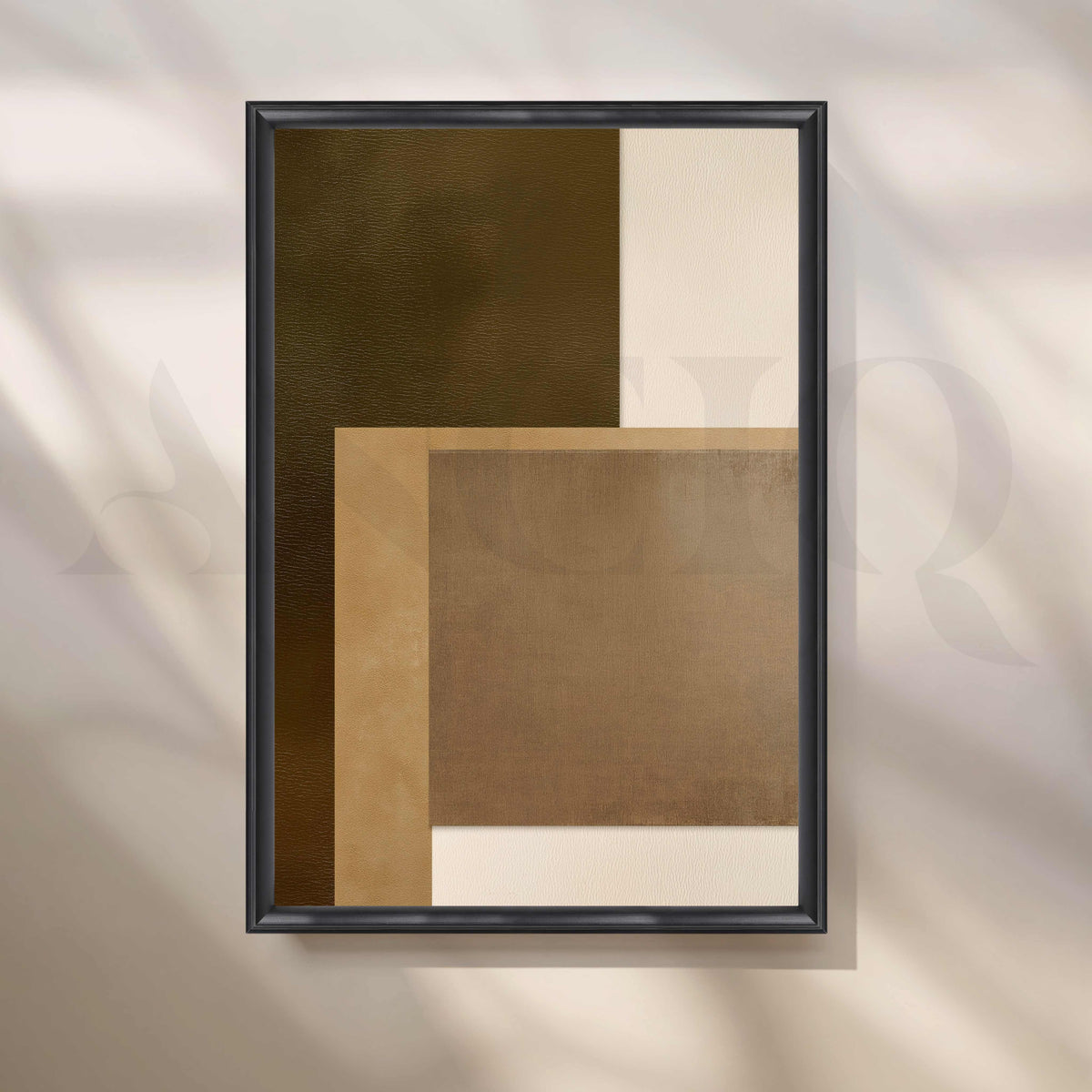 Brown and Beige Geometric Abstract Canvas Artwork – Asha Art Studio – Image 3