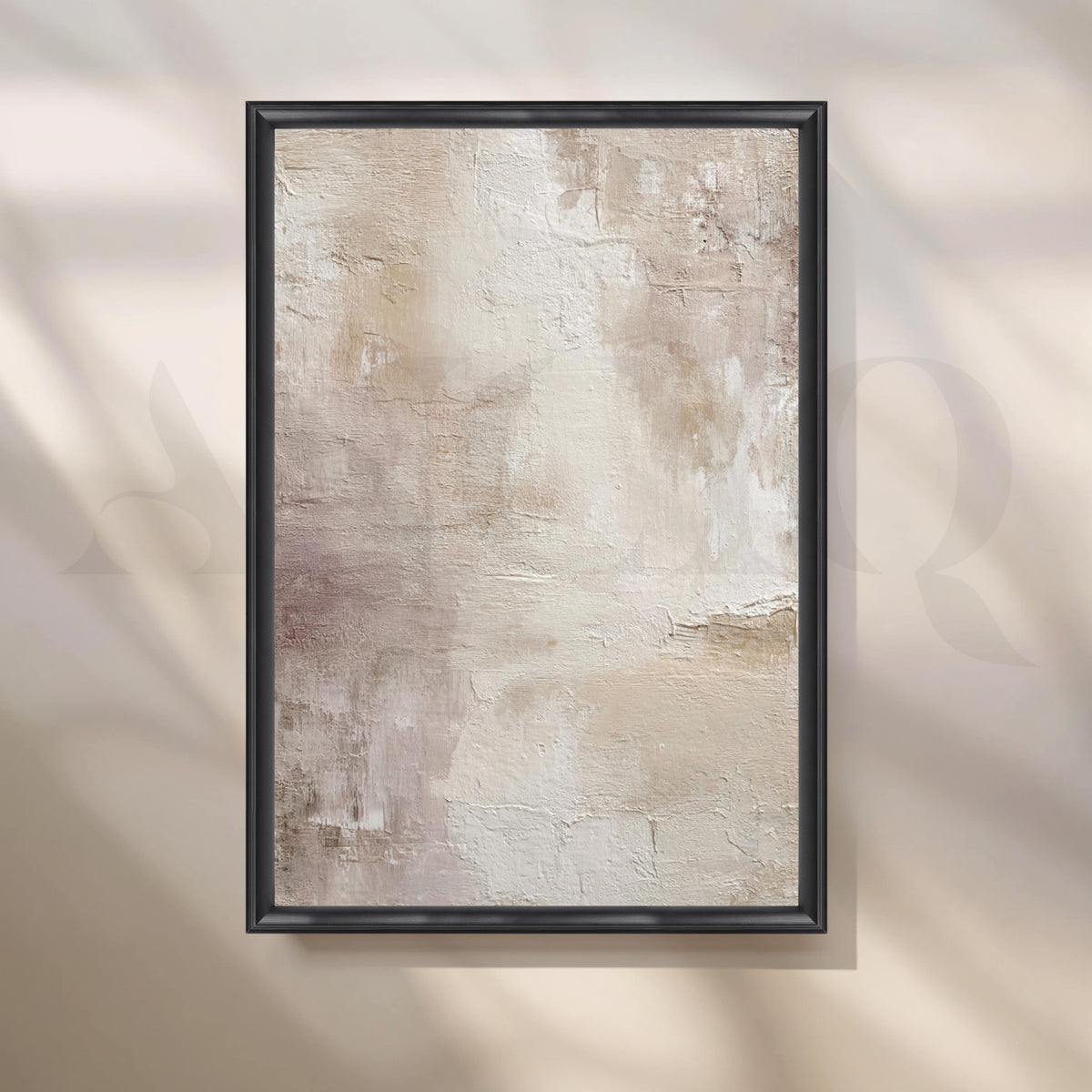 Neutral Textured Abstract Canvas Artwork in Ivory and Beige Tones – Asha Art Studio – Image 3