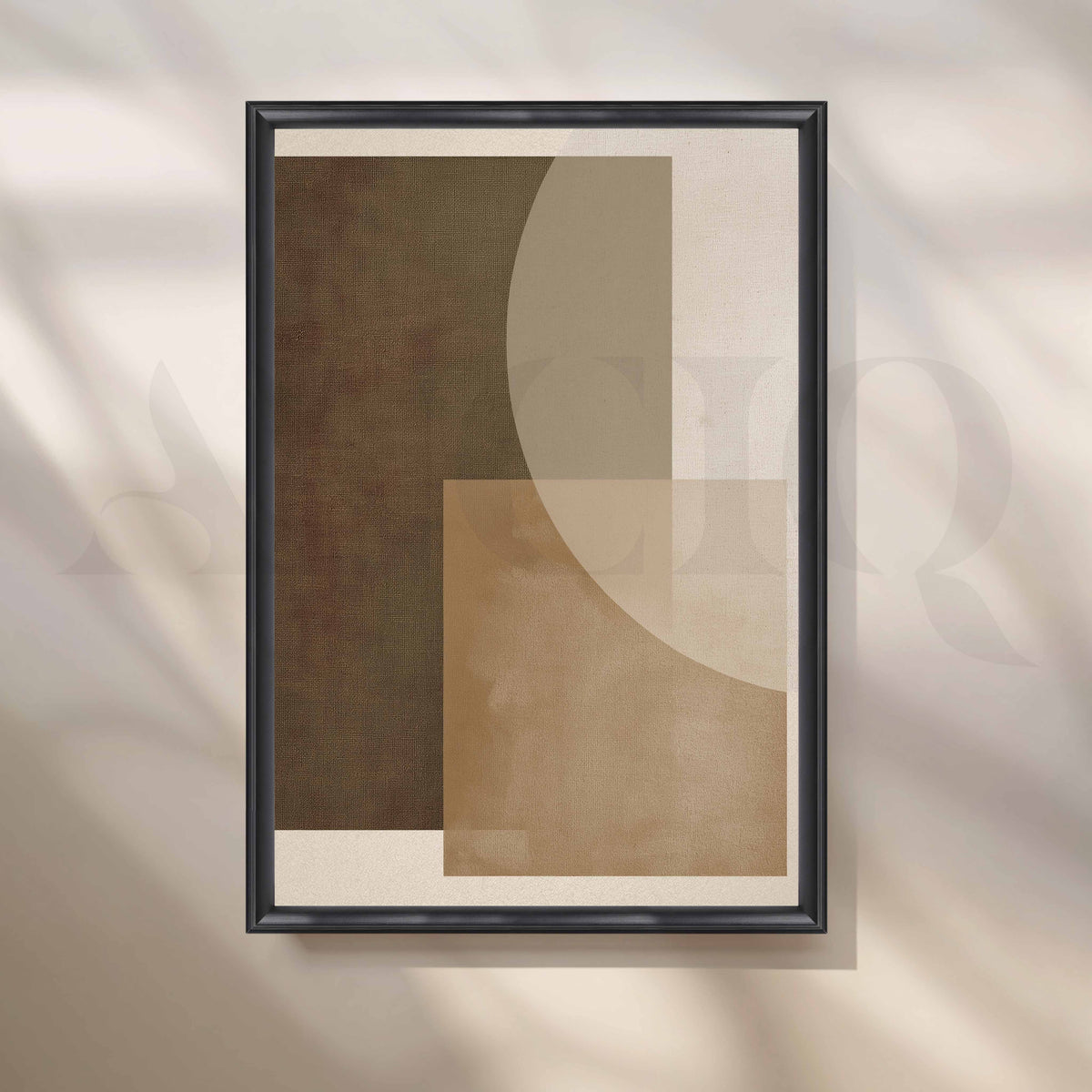Minimal Brown and Beige Geometric Abstract Canvas Artwork – Asha Art Studio – Image 3