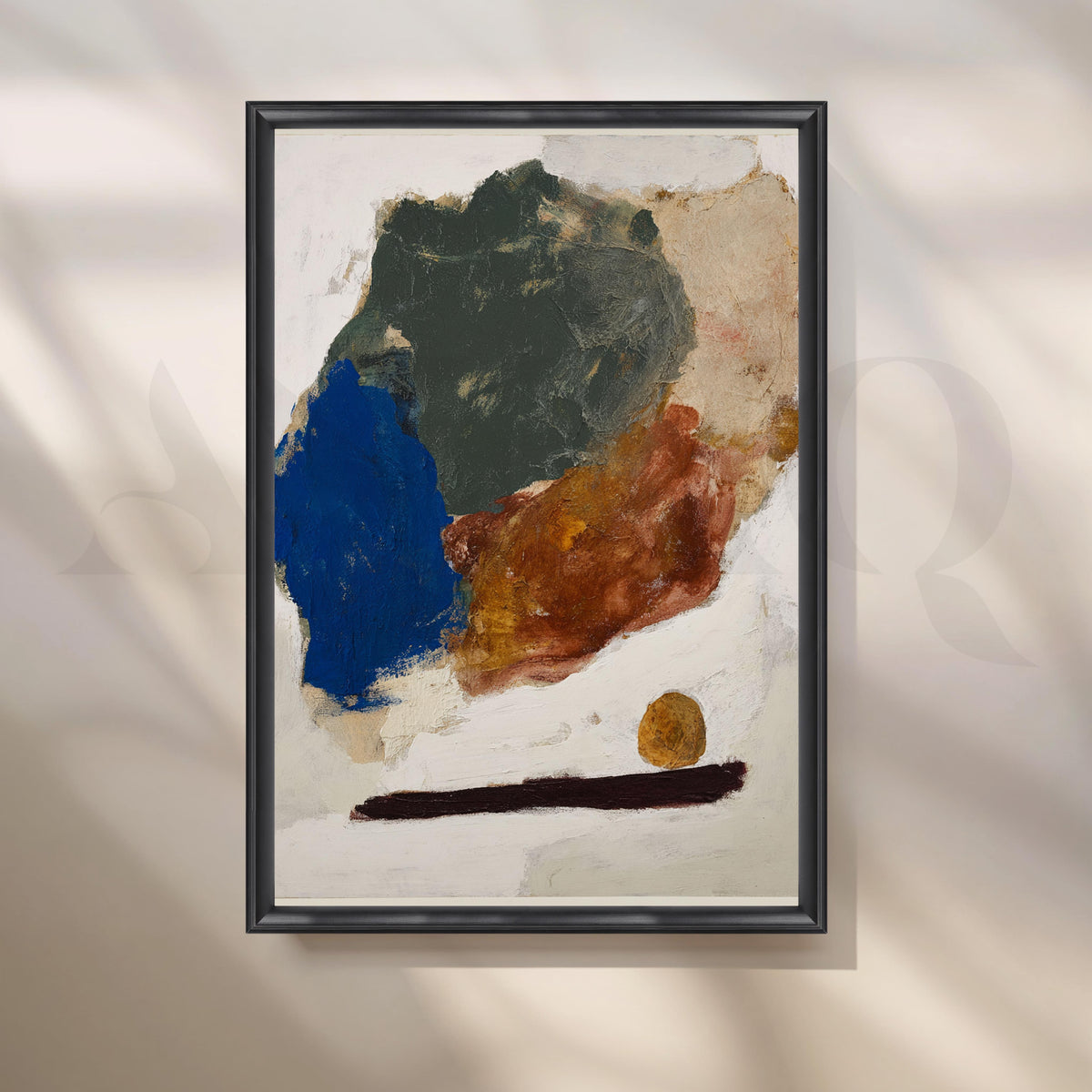 Organic Blue and Earth Tone Abstract Canvas Artwork – Asha Art Studio – Image 3
