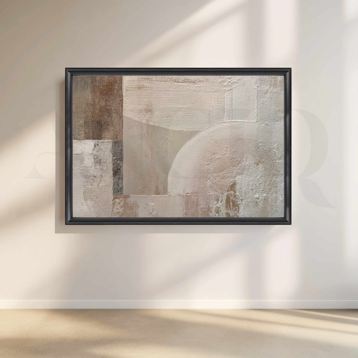 Neutral Geometric Abstract Canvas Artwork – Asha Art Studio – Image 3