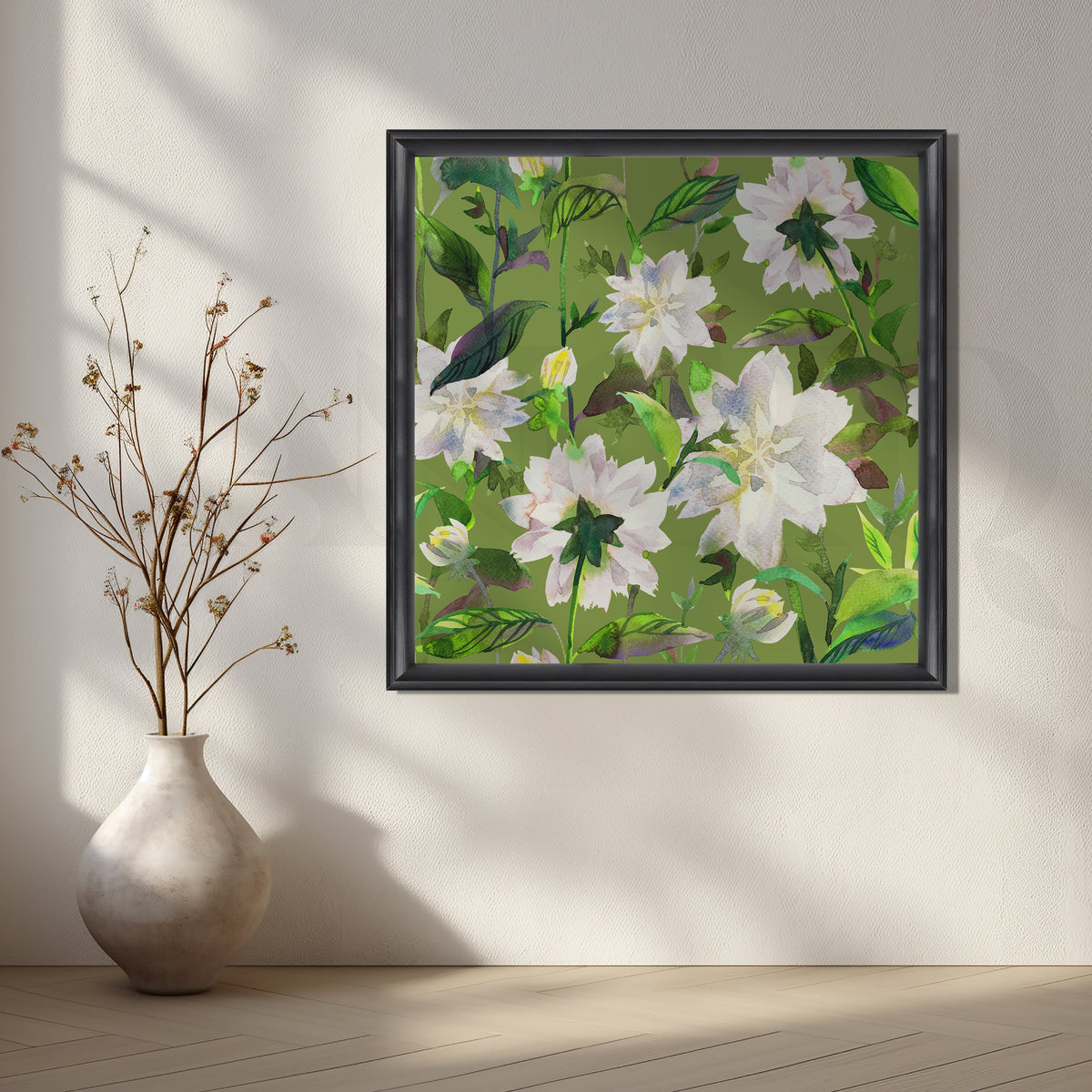 Delicate White Blossoms Artwork – Asha Art Studio – Image 3