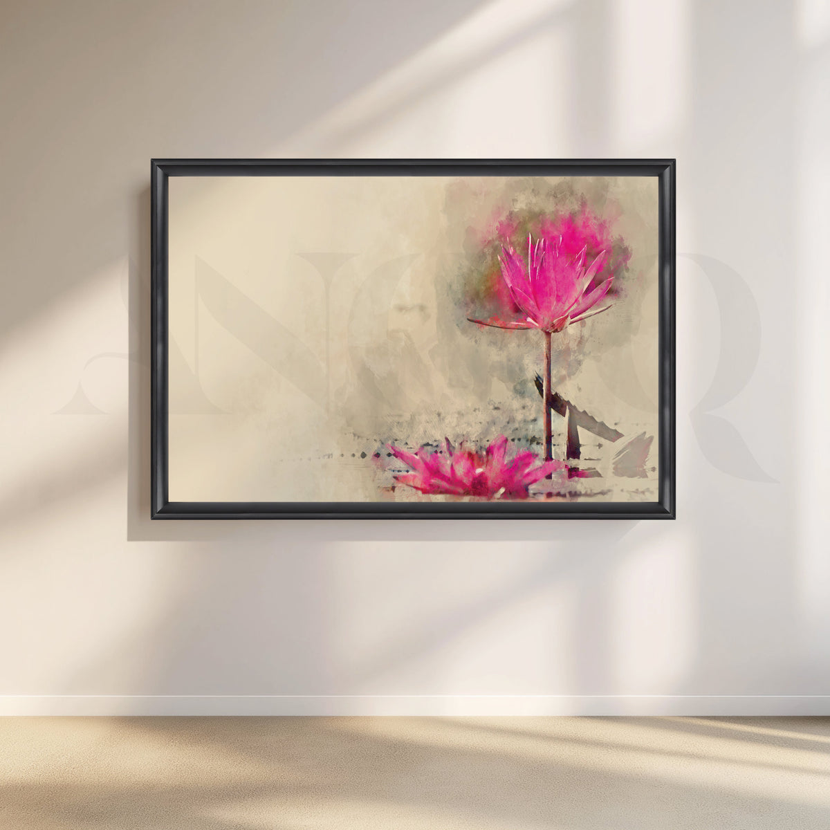 Lotus Serenity Canvas Artwork – Asha Art Studio – Image 3