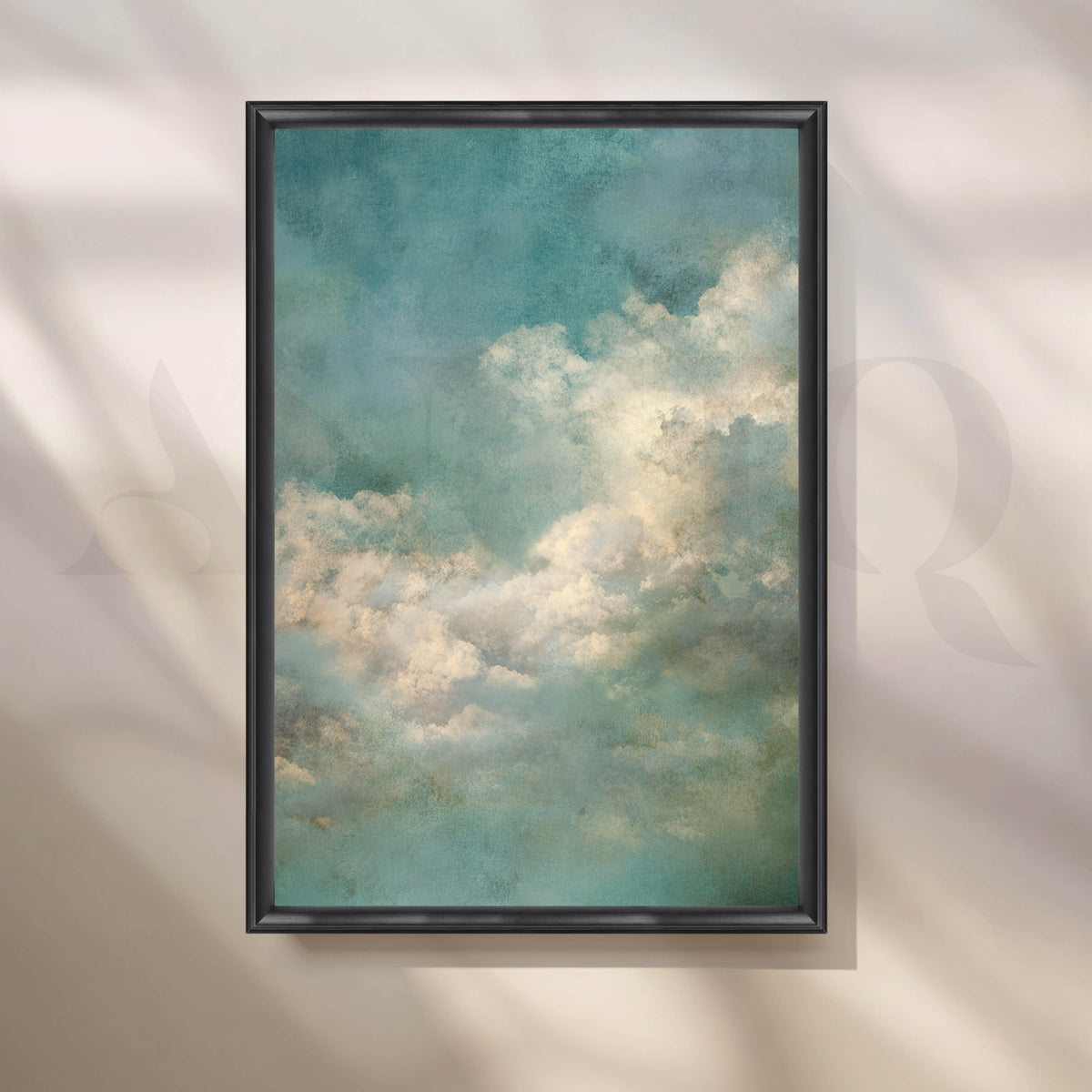 Ethereal Blue Cloudscape Abstract Canvas Artwork – Asha Art Studio – Image 3