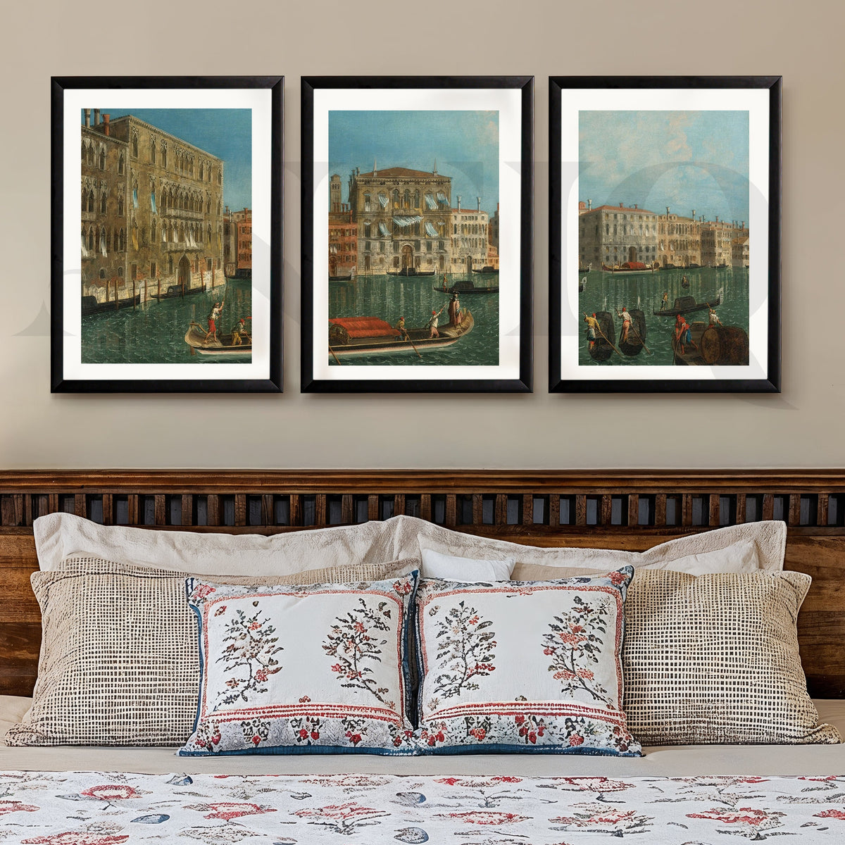 Venetian Canal Cityscape Gallery Wall – Set of 3 Classic European Artworks - 18 x 24 Inches – Asha Art Studio – Image 3
