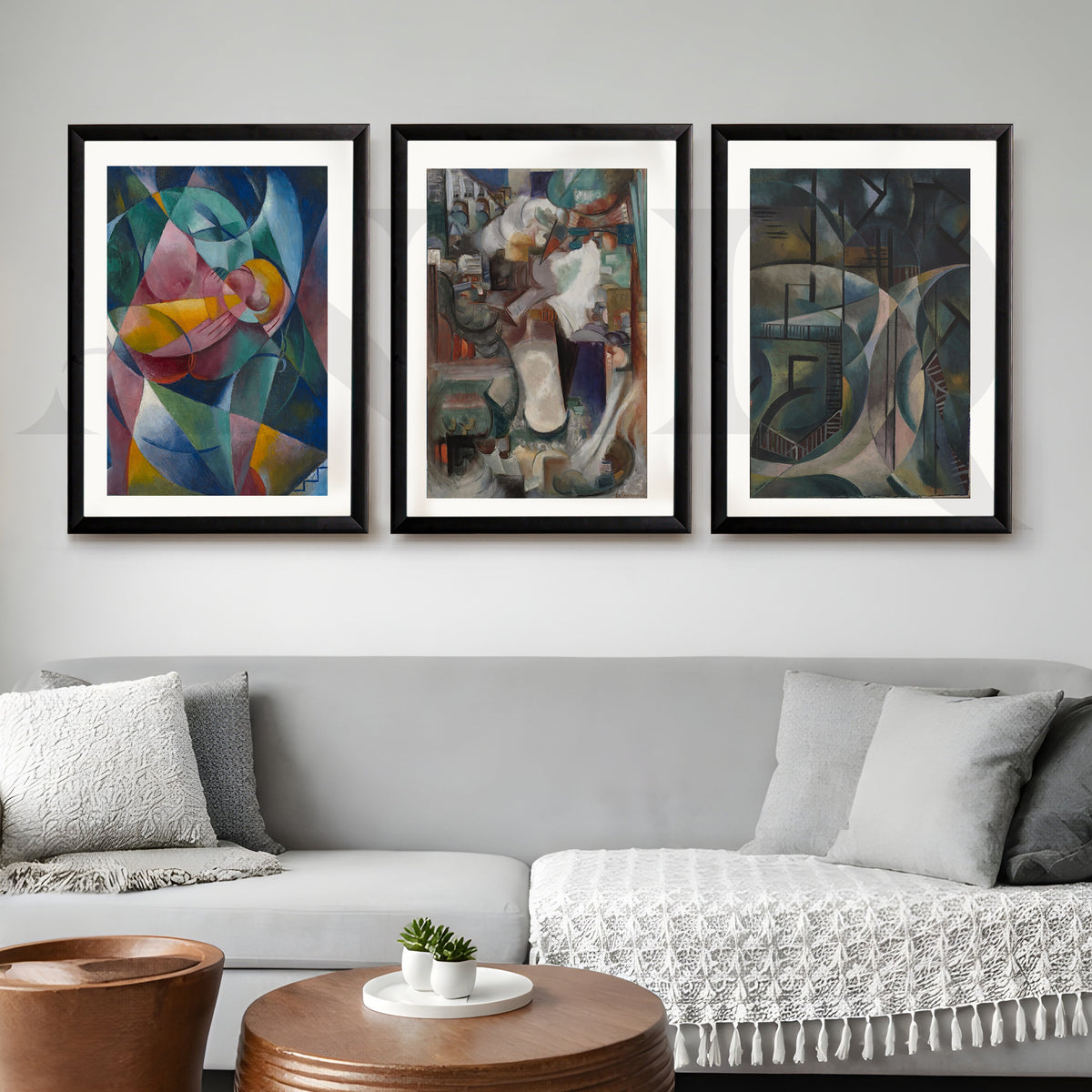 Modern Cubist Expression Gallery Wall – Set of 3 Abstract Artworks - 18 x 24 Inches – Asha Art Studio – Image 3