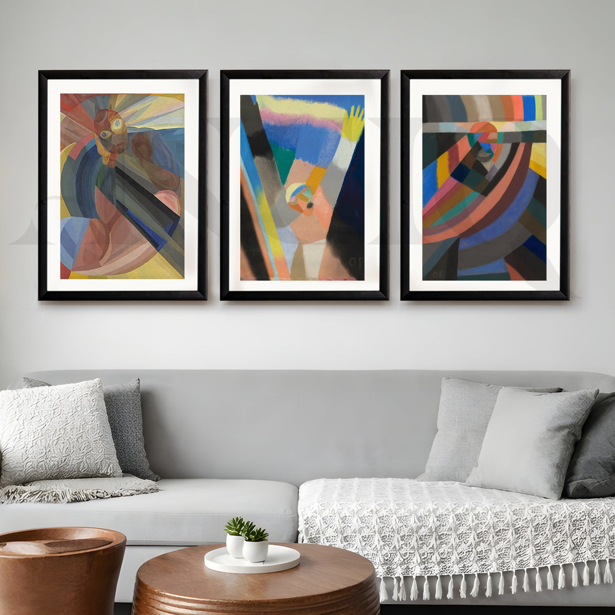 Color Spectrum Abstract Gallery Wall – Set of 3 Expressionist Artworks - 18 x 24 Inches – Asha Art Studio – Image 3