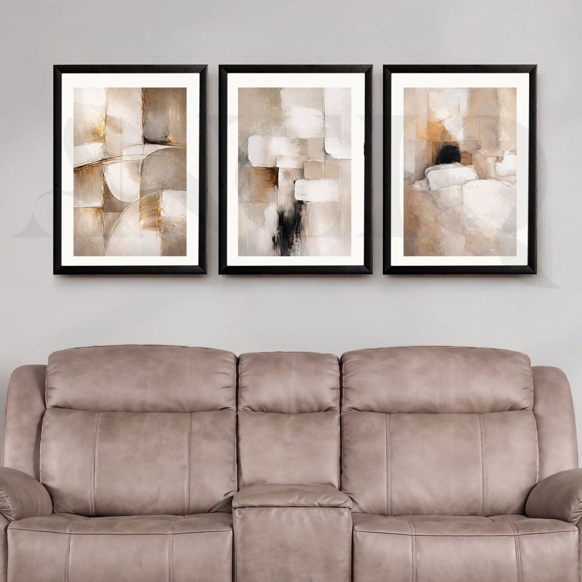 Earthy Textured Abstraction Gallery Wall – Set of 3 Contemporary Artworks - 18 x 24 Inches – Asha Art Studio – Image 7