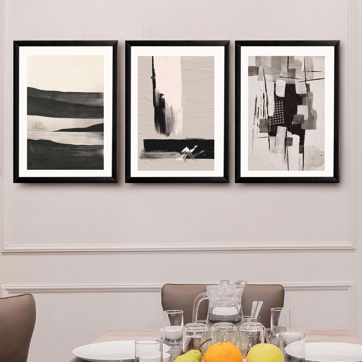 Monochrome Abstract Gallery Wall Set of 3 - 18 x 24 Inches – Asha Art Studio – Image 7