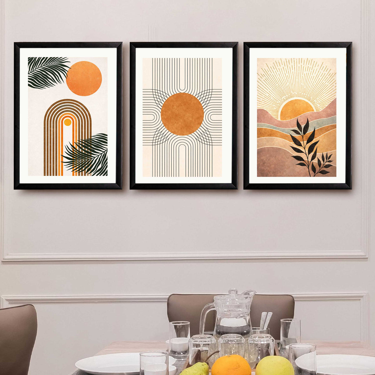 Boho Sun Arch Gallery Wall Canvas Set of 3 - 18 x 24 Inches – Asha Art Studio – Image 7