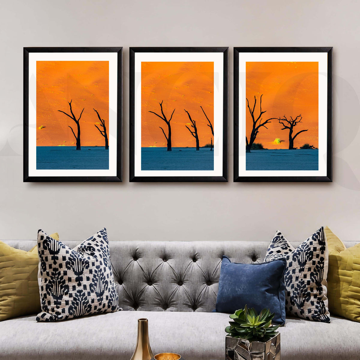 Sunset Tree Landscape Gallery Wall Canvas Artwork Set of 3 – Asha Art Studio – Image 7
