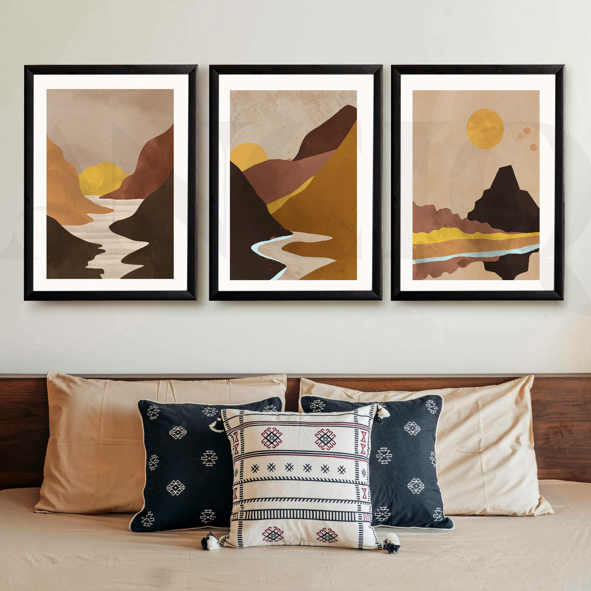 Warm Desert Landscape Gallery Wall Artwork Set of 3 – Asha Art Studio – Image 7