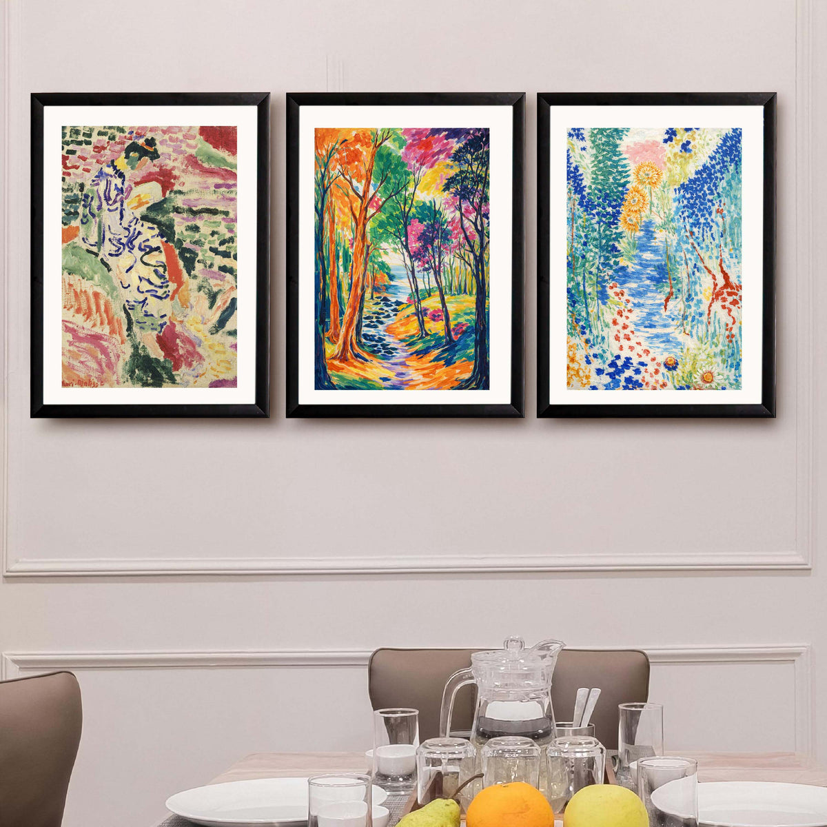 Colourful Impressionist Garden Gallery Wall Set of 3 - 18 x 24 Inches – Asha Art Studio – Image 7