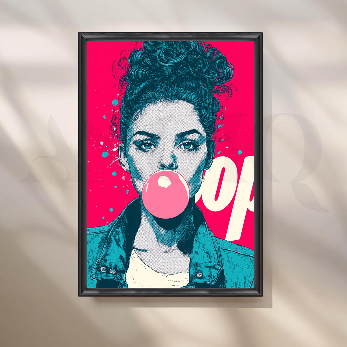Trendy Bubble Gum Girl Pop Art – Asha Art Studio – Image 3