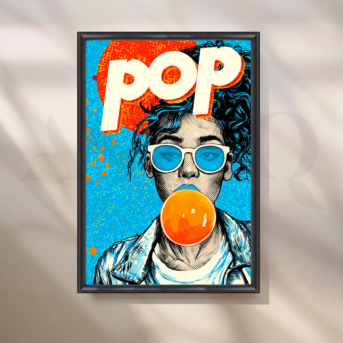 Pop Art Girl Blowing Bubble Gum – Asha Art Studio – Image 3
