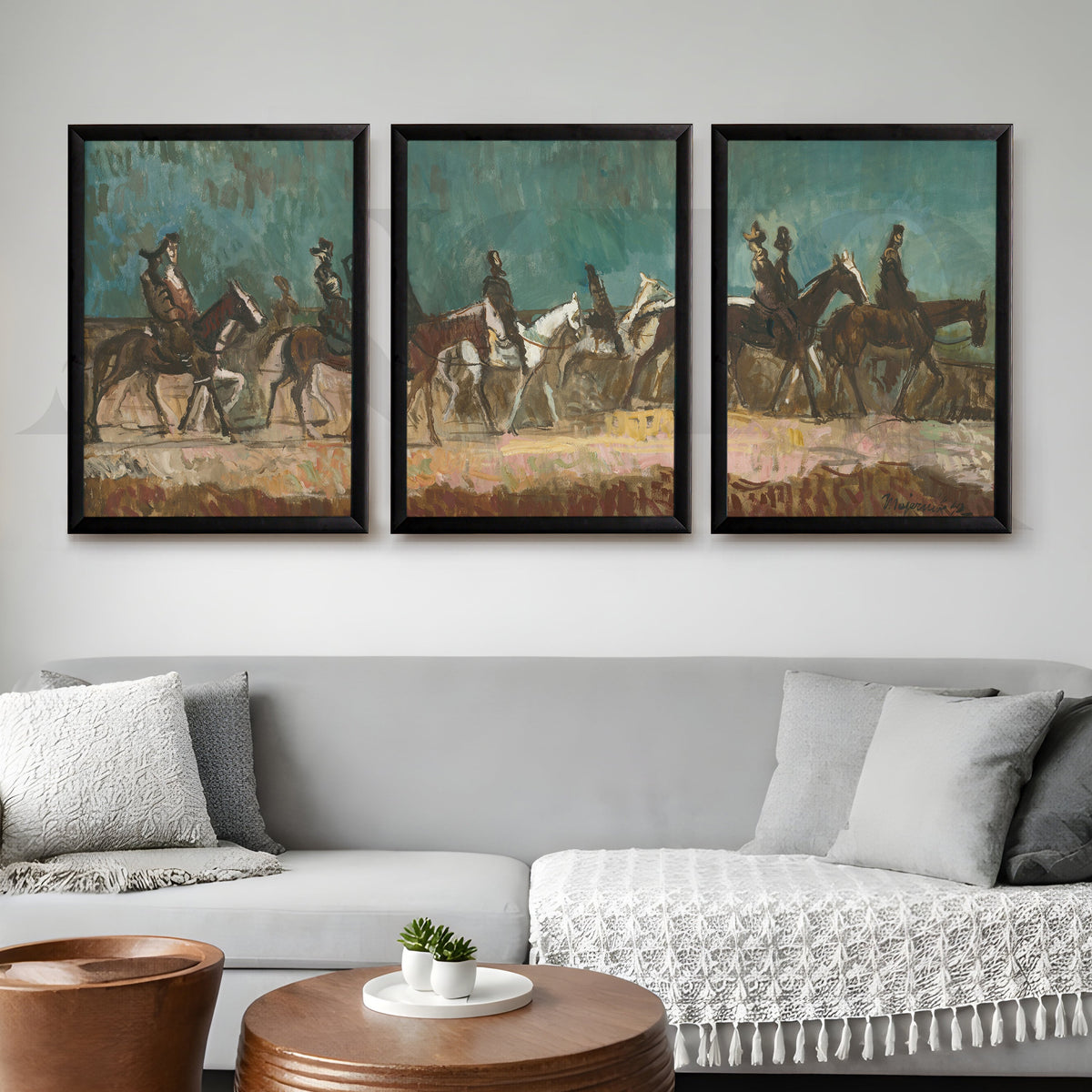 Equestrian Riders Vintage Gallery Wall – Set of 3 Classic Artworks - 18 x 24 Inches – Asha Art Studio – Image 7