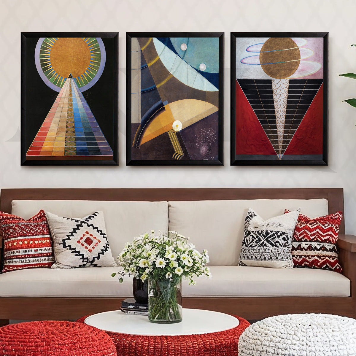 Sacred Geometry Cosmic Forms Gallery Wall – Set of 3 Abstract Symbolic Artworks - 18 x 24 Inches – Asha Art Studio – Image 7
