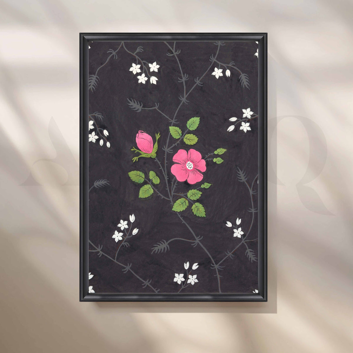 Minimal Floral Pattern Canvas Artwork – Asha Art Studio – Image 3