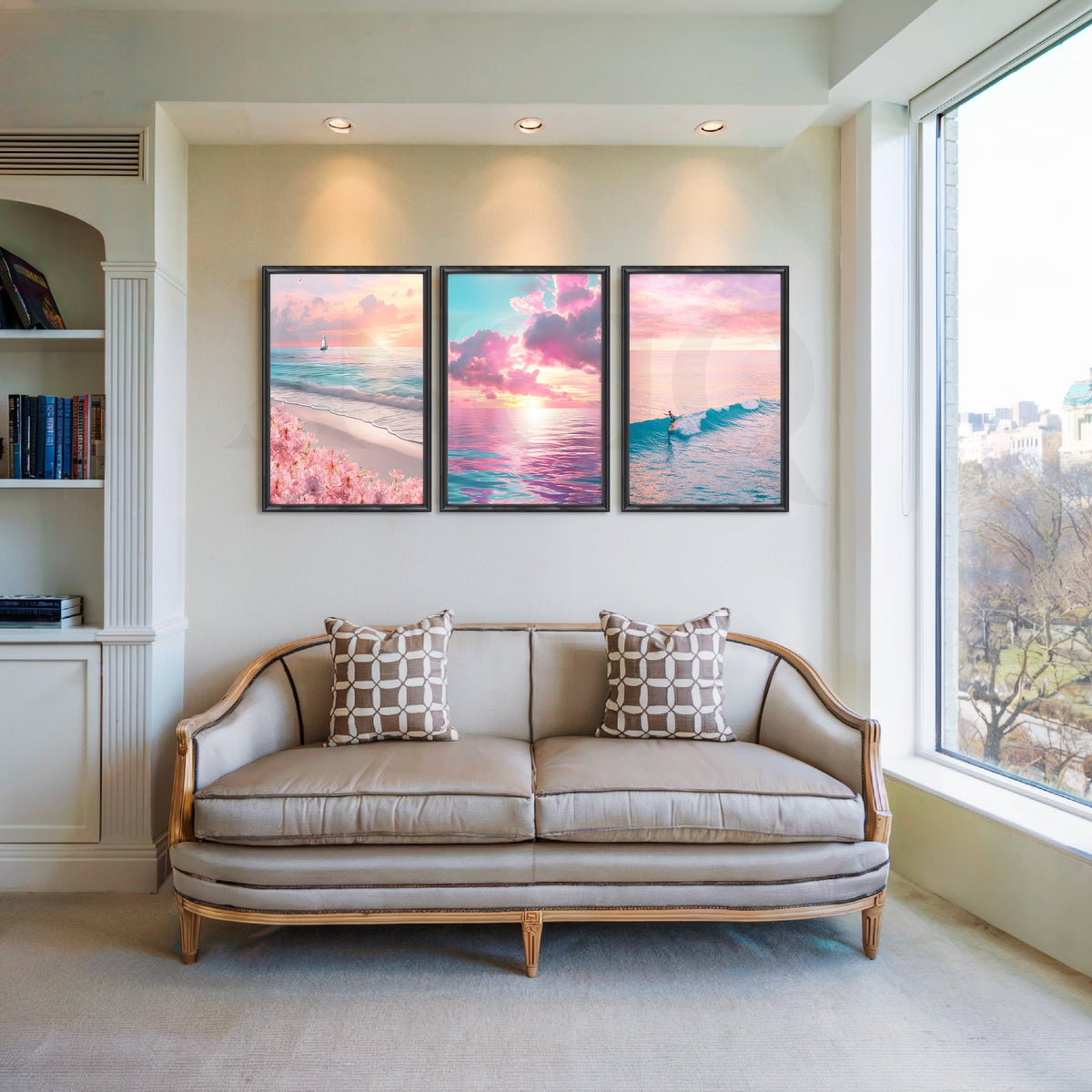 Pastel Sunset Shores Gallery Wall – Set of 3 Artworks – Asha Art Studio – Image 3