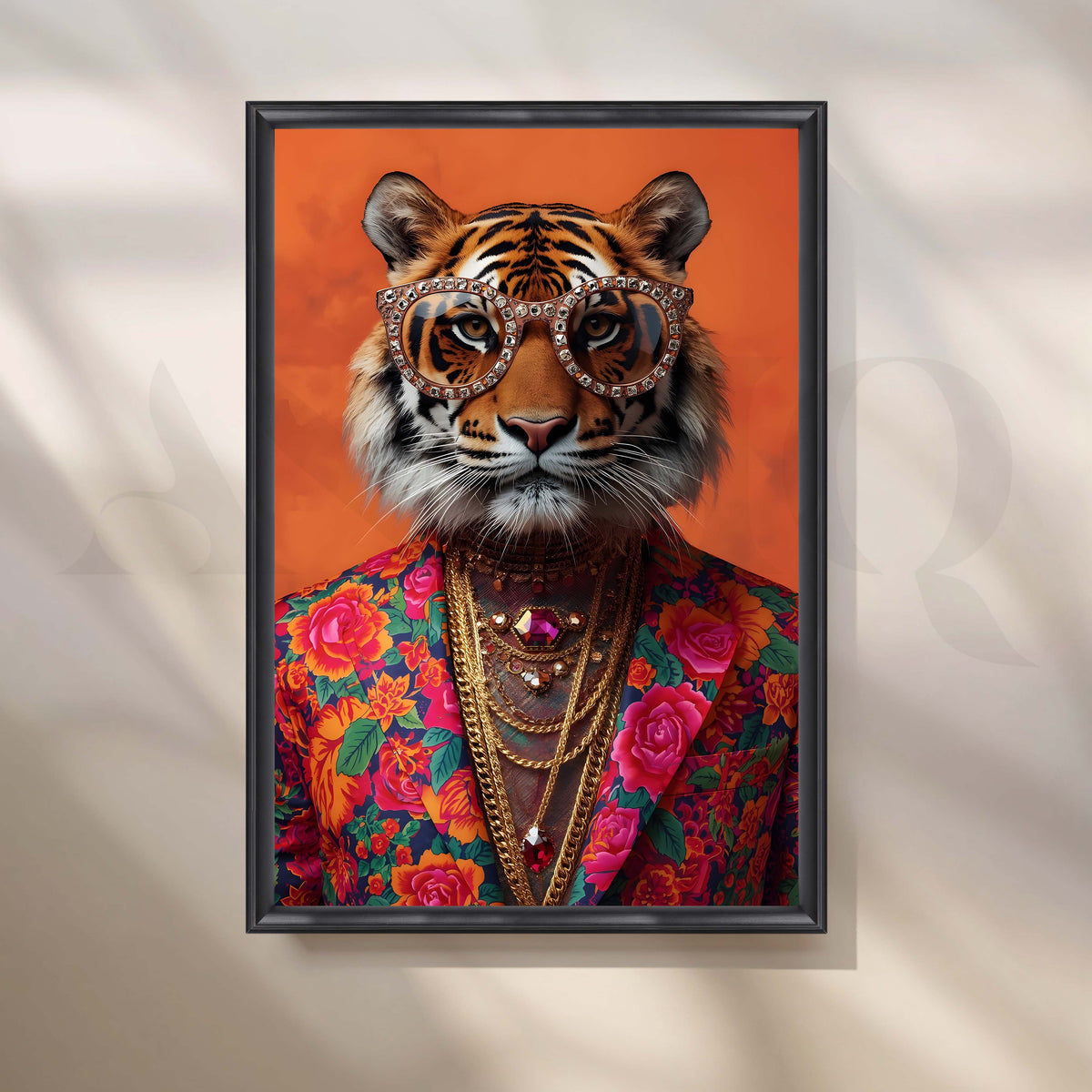 Luxury Tiger Pop Art Portrait with Sunglasses – Asha Art Studio – Image 3