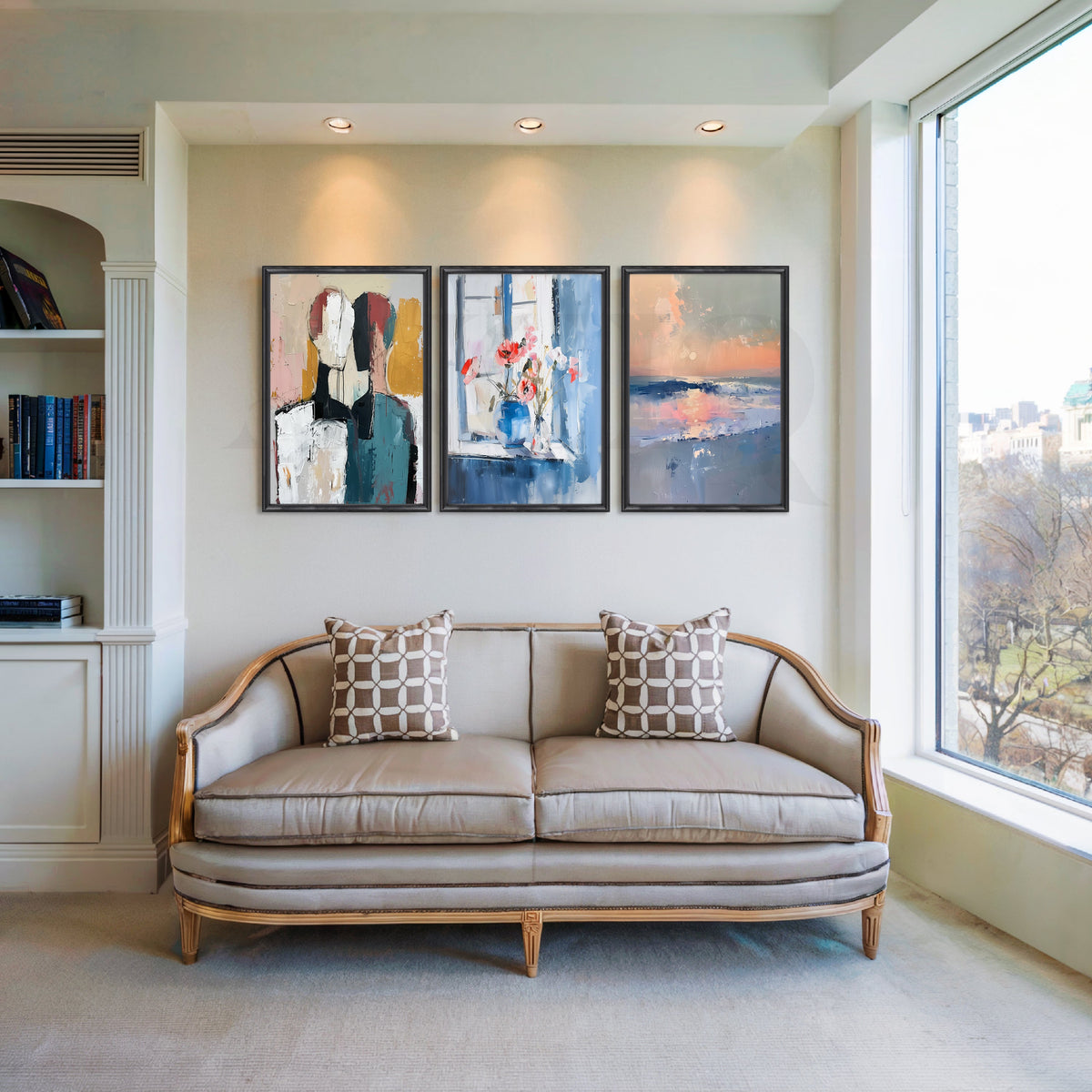 Soft Horizon Harmony Gallery Wall – Set of 3 Artworks – Asha Art Studio – Image 3