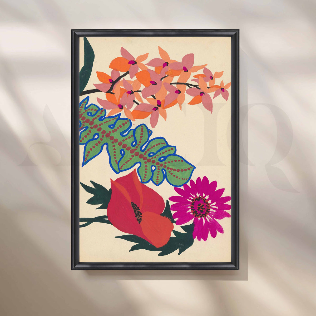 Bold Tropical Floral Canvas Artwork – Asha Art Studio – Image 3