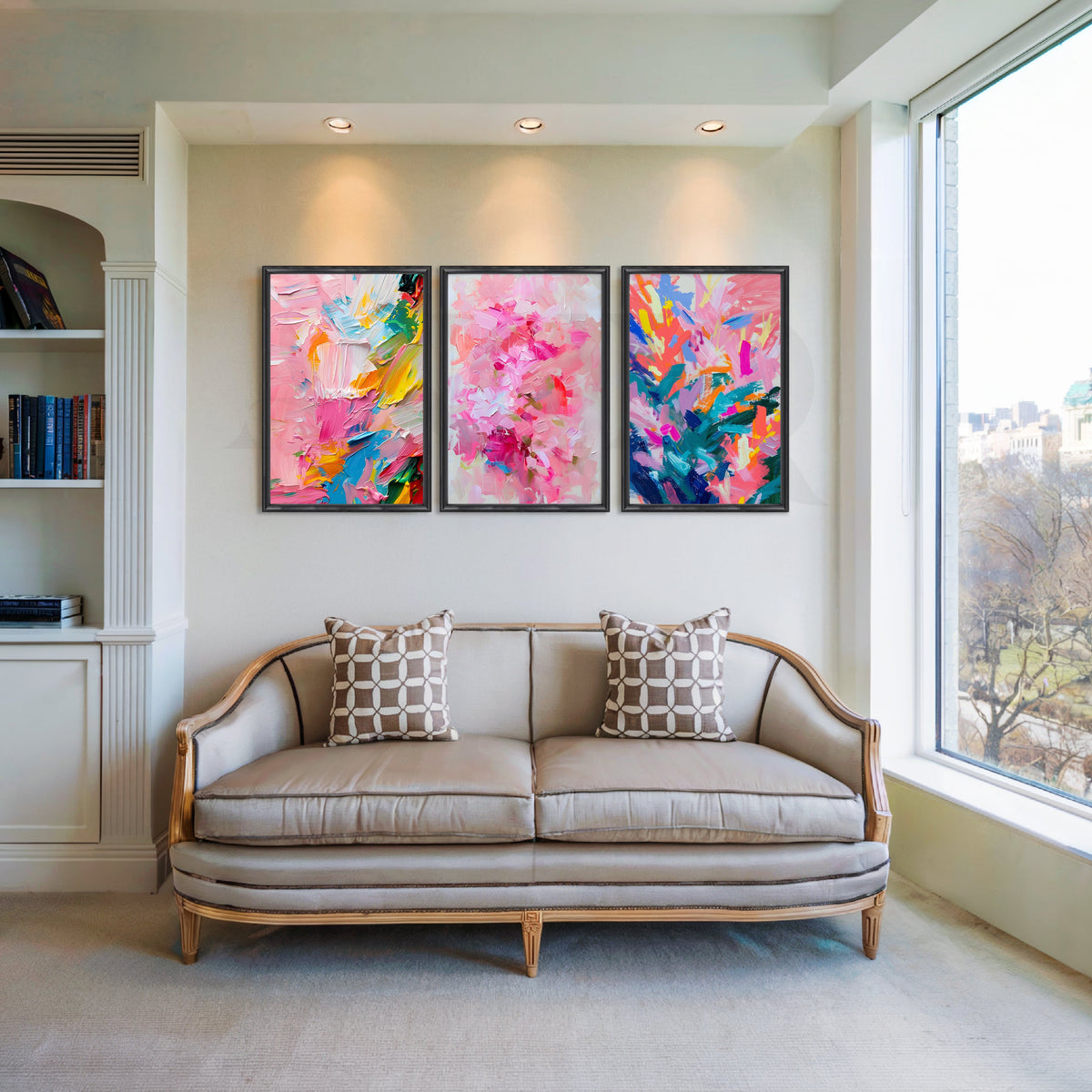 Blush Brush Bloom Gallery Wall – Set of 3 Artworks – Asha Art Studio – Image 3