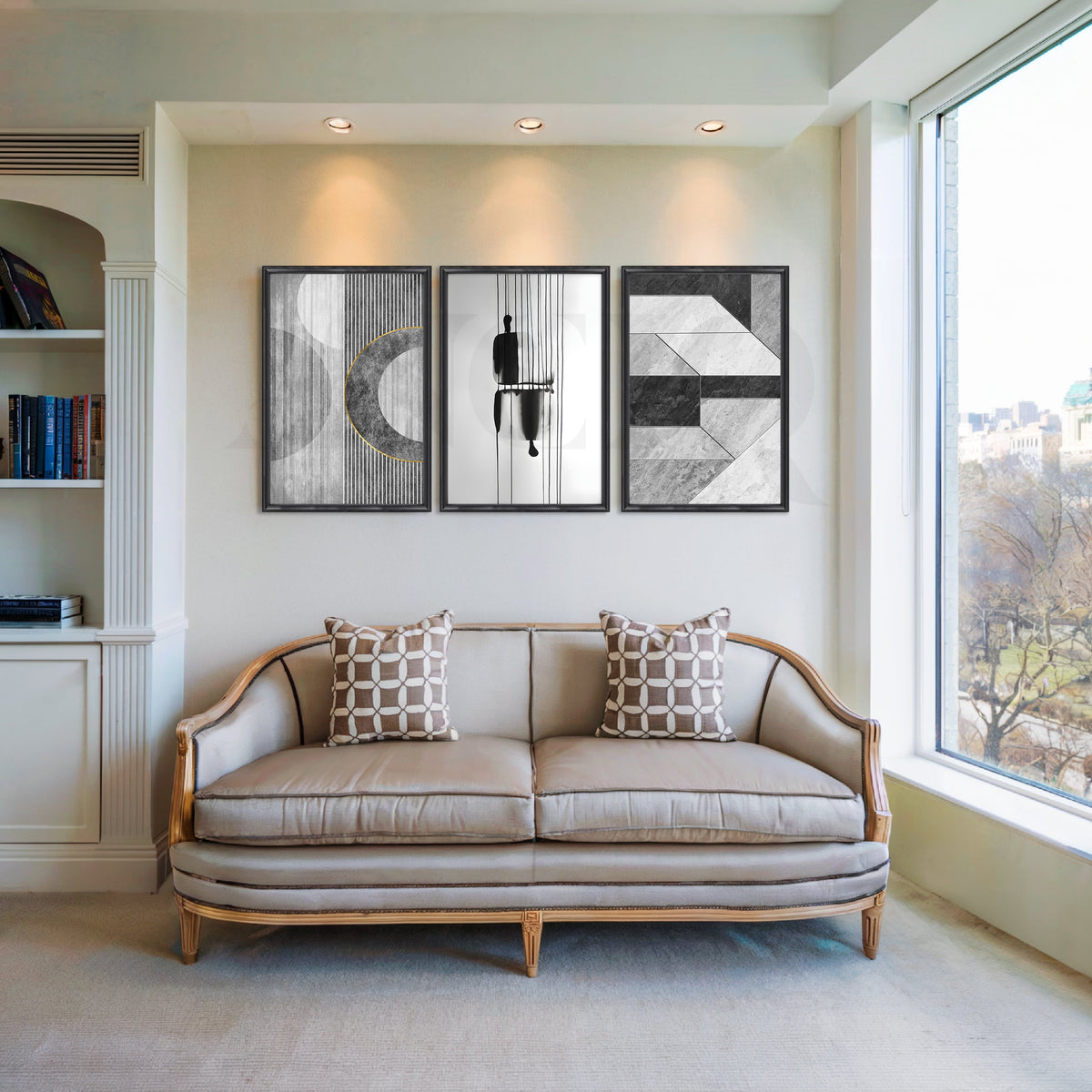 Monochrome Silent Story Gallery Wall – Set of 3 Artworks – Asha Art Studio – Image 3