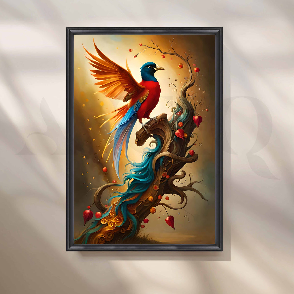 Colorful Fantasy Bird Pop Art Illustration – Asha Art Studio – Image 3