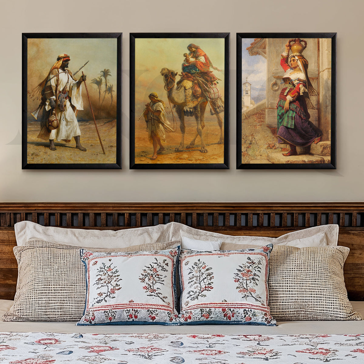 Vintage Desert Nomad Journey Gallery Wall – Set of 3 Classic Artworks - 18 x 24 Inches – Asha Art Studio – Image 7