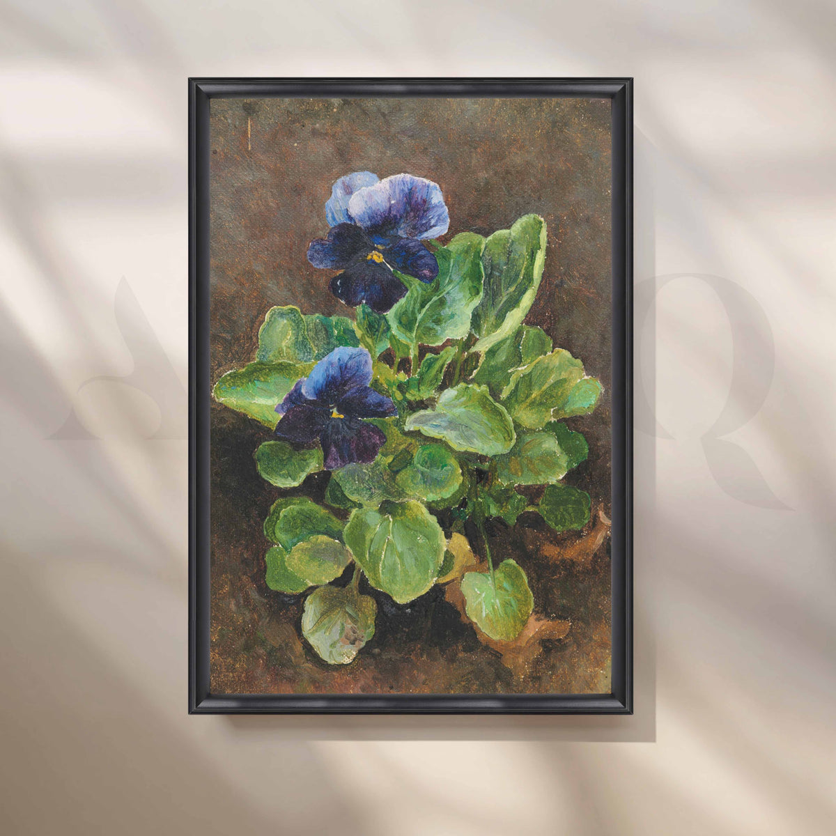 Vintage Pansy Floral Canvas Artwork – Asha Art Studio – Image 3
