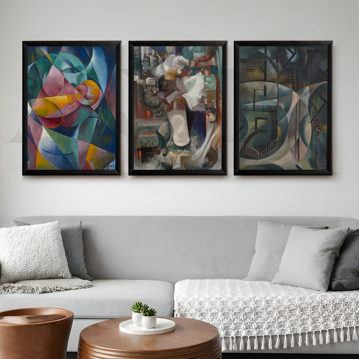 Modern Cubist Expression Gallery Wall – Set of 3 Abstract Artworks - 18 x 24 Inches – Asha Art Studio – Image 7