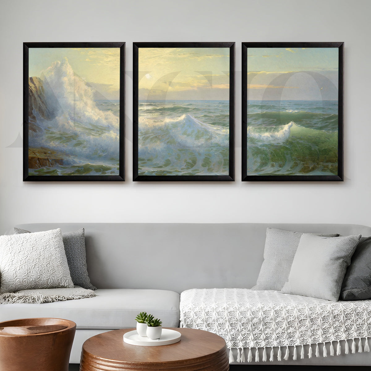 Ocean Waves Seascape Gallery Wall – Set of 3 Classic Coastal Artworks - 18 x 24 Inches – Asha Art Studio – Image 7