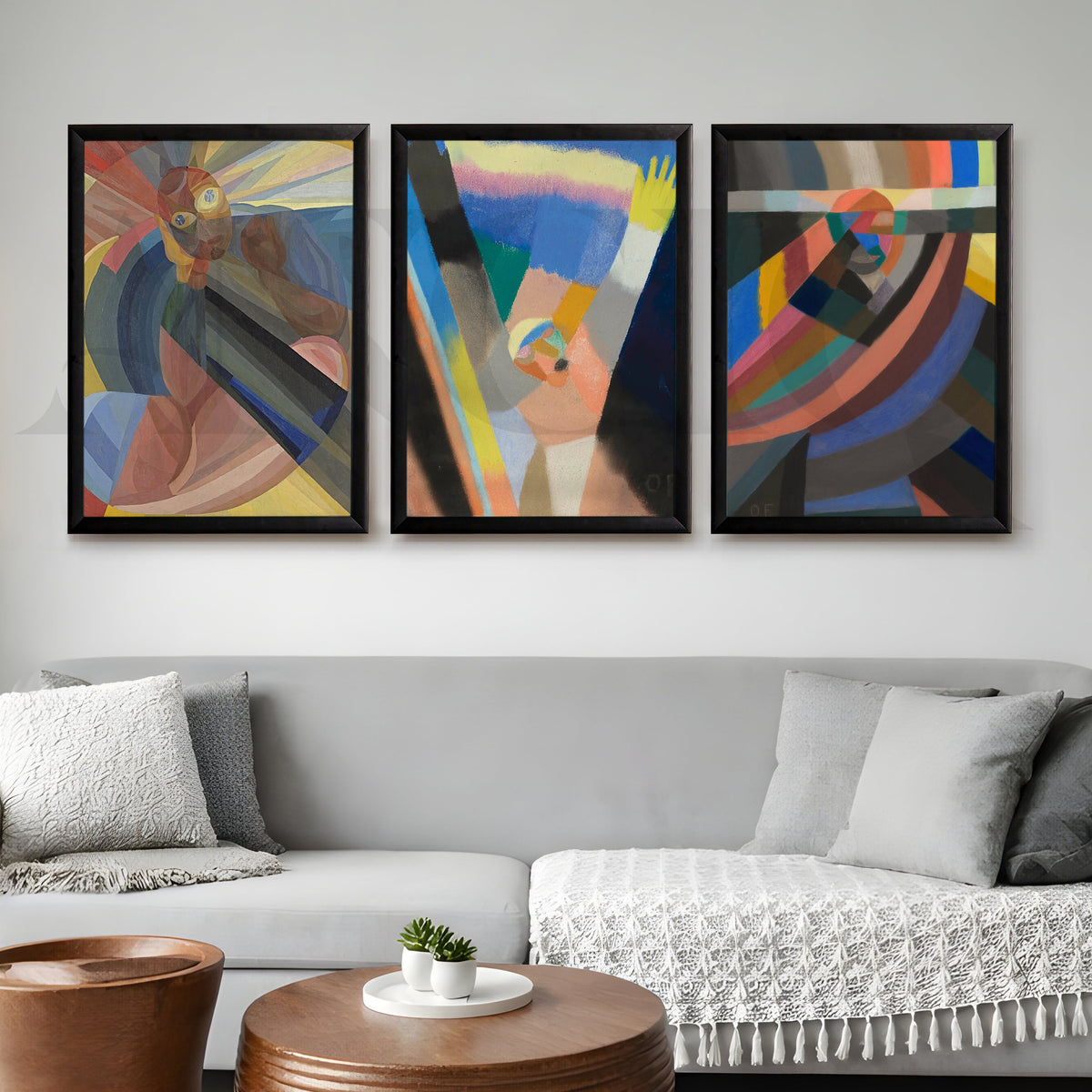 Color Spectrum Abstract Gallery Wall – Set of 3 Expressionist Artworks - 18 x 24 Inches – Asha Art Studio – Image 7