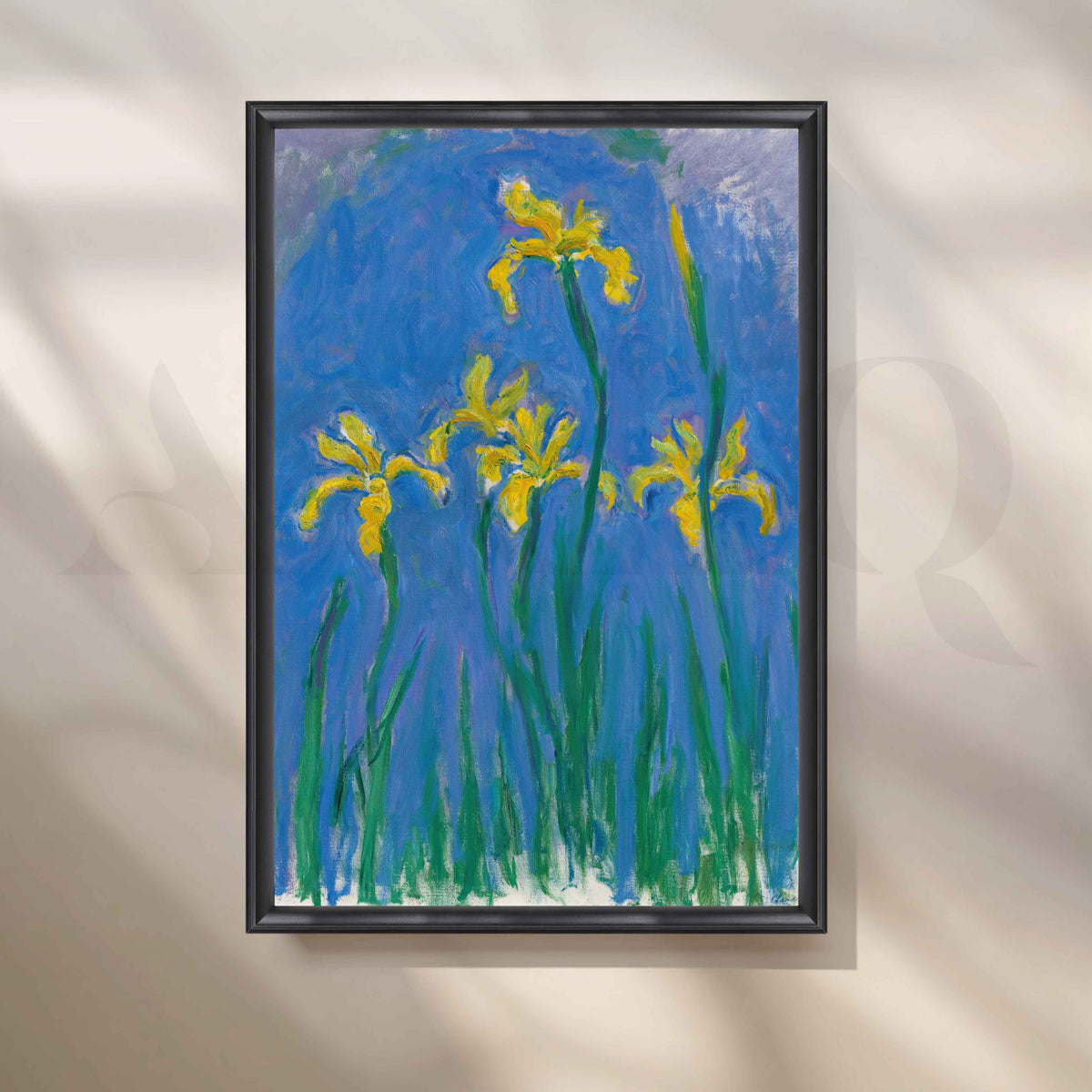 Yellow Iris Floral Impressionist Canvas Artwork – Asha Art Studio – Image 3