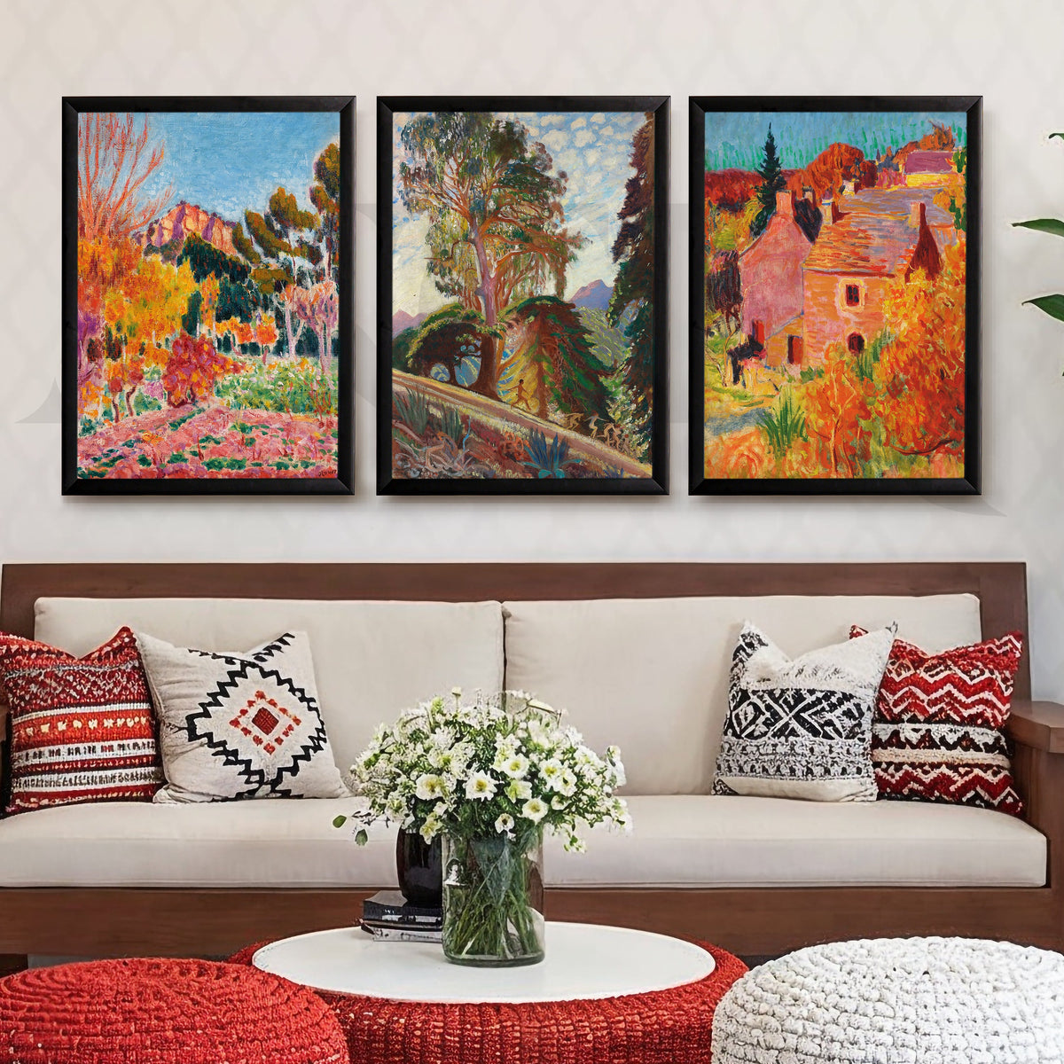 Vibrant Impressionist Countryside Gallery Wall – Set of 3 Vibrant Artworks - 18 x 24 Inches – Asha Art Studio – Image 7