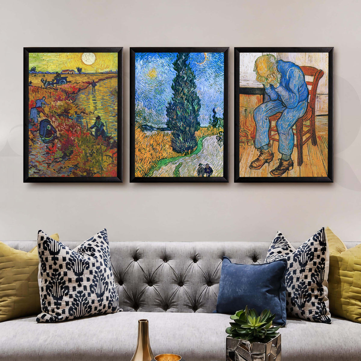 Van Gogh Classic Gallery Wall Artwork Set of 3 – Asha Art Studio – Image 3