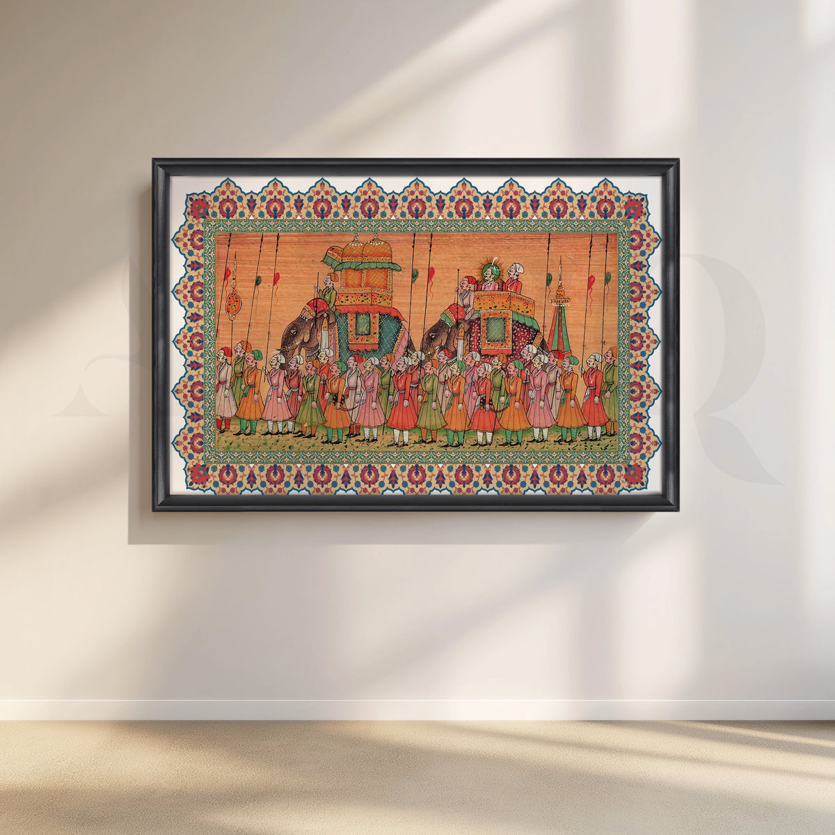 Traditional Indian Elephant Procession Artwork – Asha Art Studio – Image 3