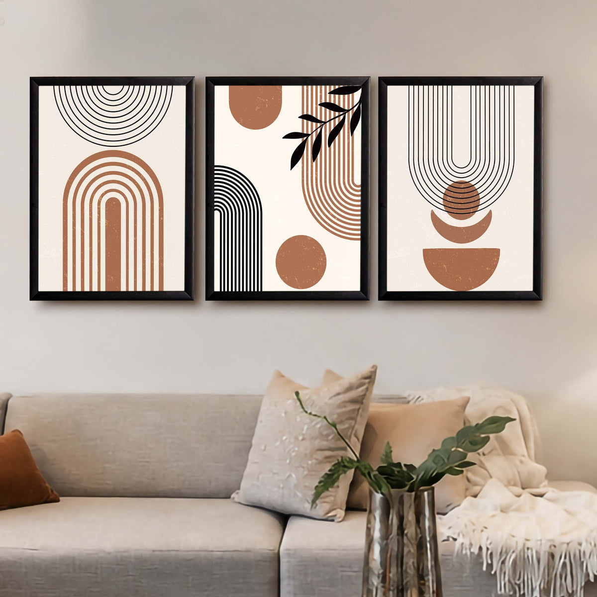 Boho Arch Abstract Gallery Wall Set of 3 - 18 x 24 Inches – Asha Art Studio – Image 3