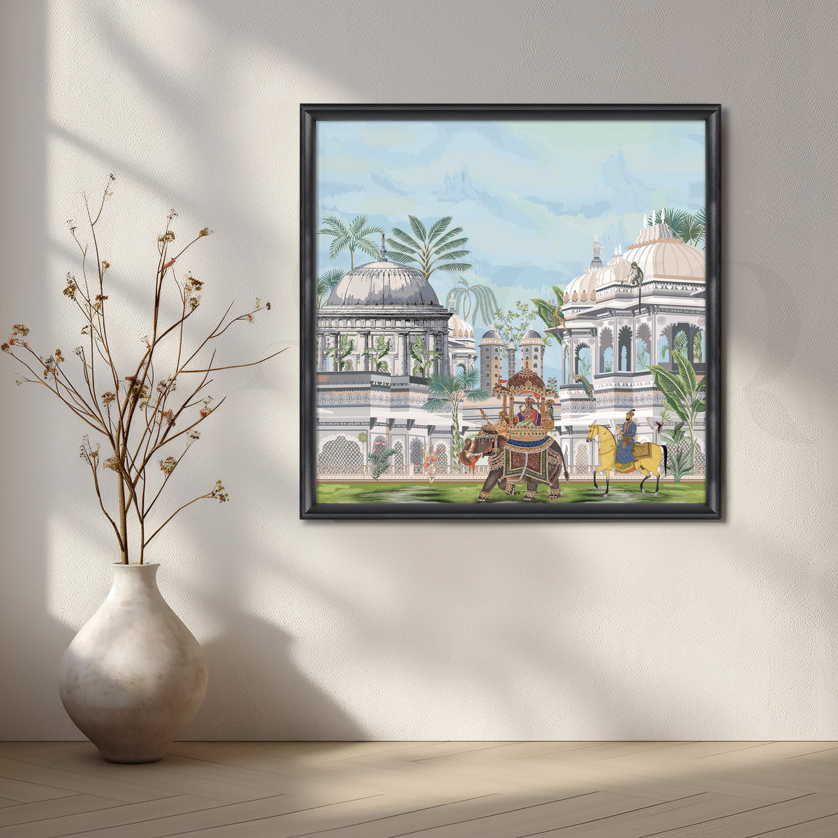 Verdant Palm Trees Canvas Artwork – Asha Art Studio – Image 3