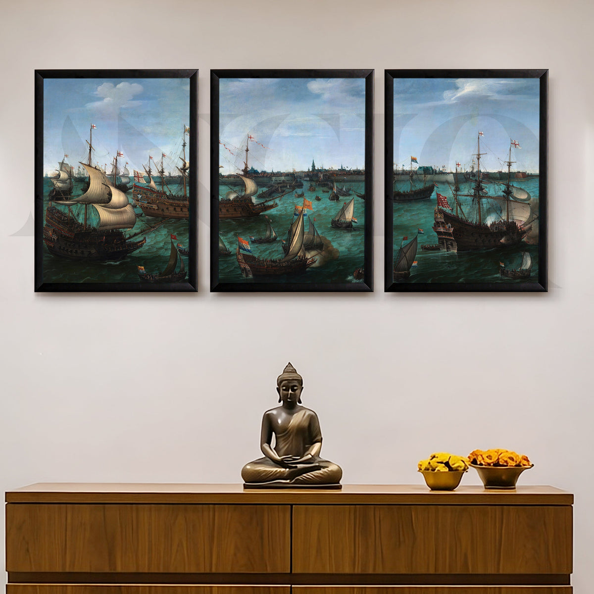 Historic Naval Fleet Gallery Wall – Set of 3 Classic Maritime Artworks - 18 x 24 Inches – Asha Art Studio – Image 7