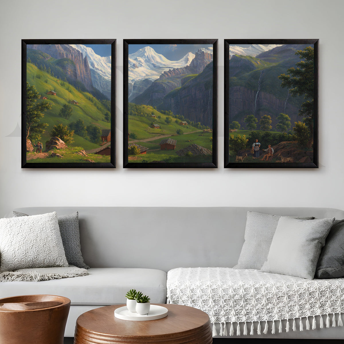 Alpine Valley Landscape Gallery Wall – Set of 3 Classic Mountain Artworks - 18 x 24 Inches – Asha Art Studio – Image 7