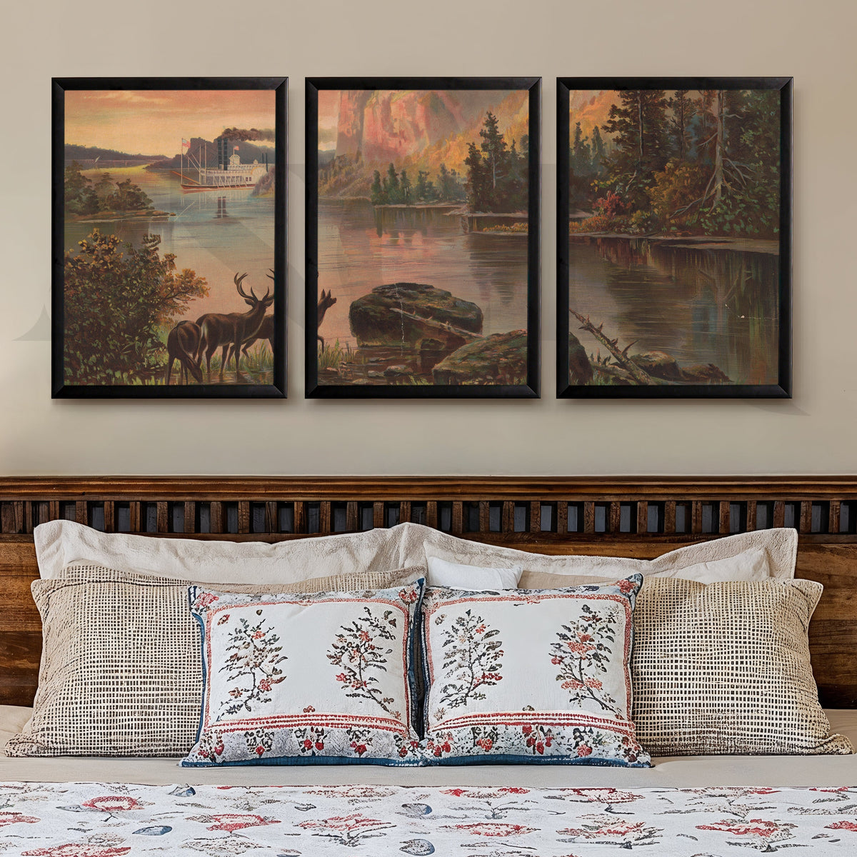 Vintage Wilderness Landscape Gallery Wall – Set of 3 Wilderness Artworks - 18 x 24 Inches – Asha Art Studio – Image 7