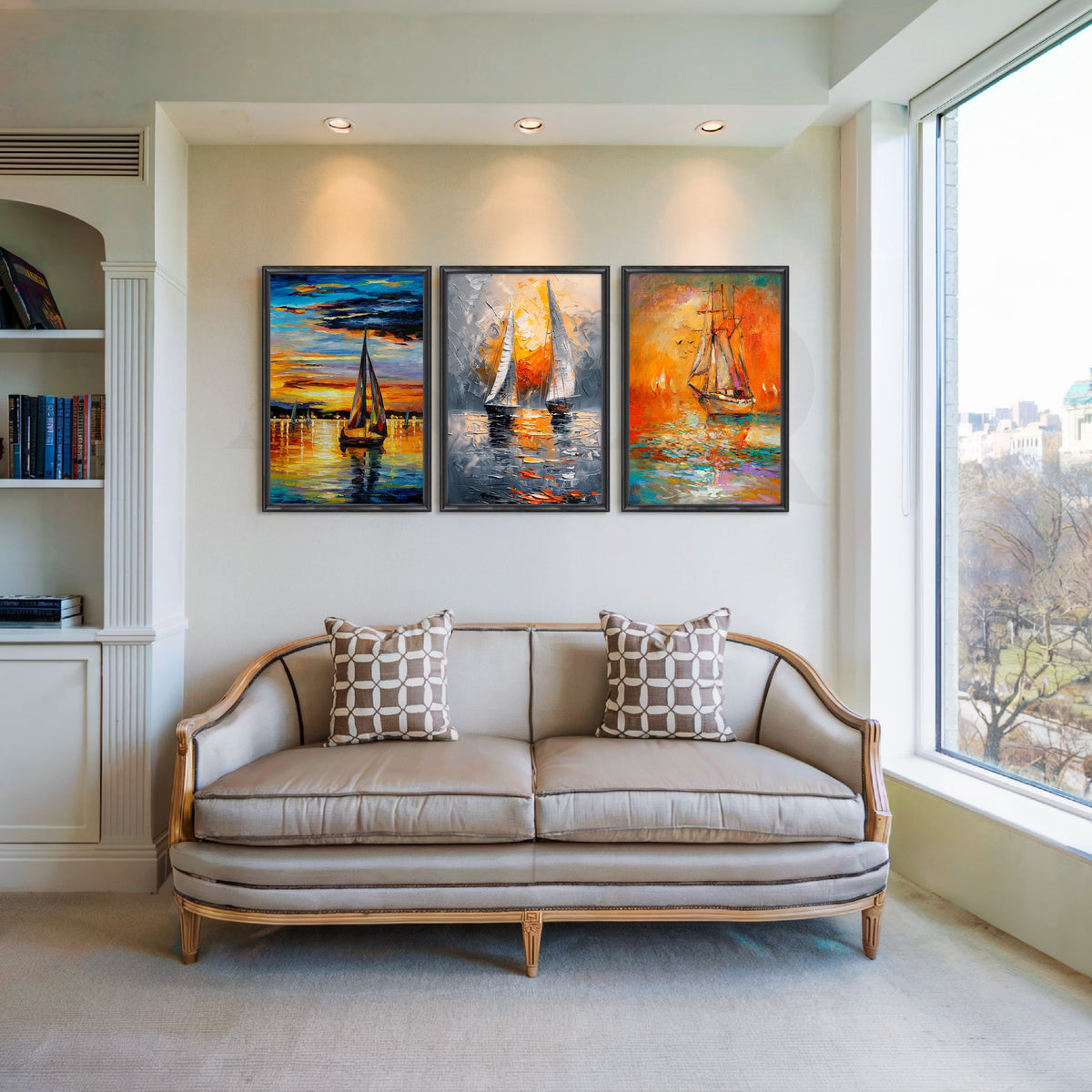 Sunset Sailing Journey Gallery Wall – Set of 3 Artworks – Asha Art Studio – Image 3