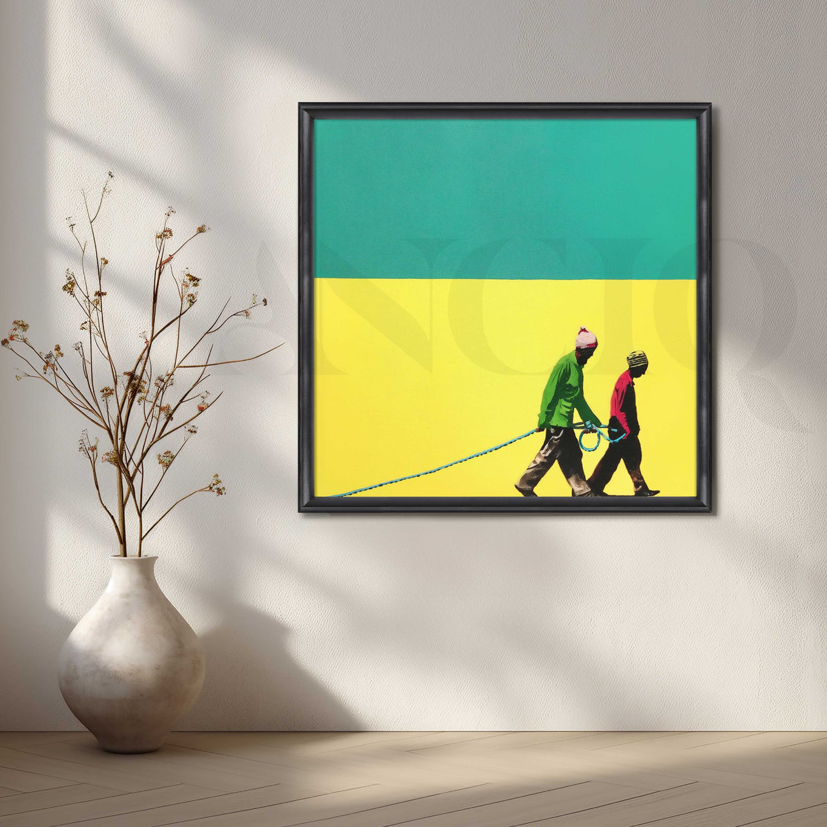 Contemporary Human Silhouette Canvas Artwork – Asha Art Studio – Image 3