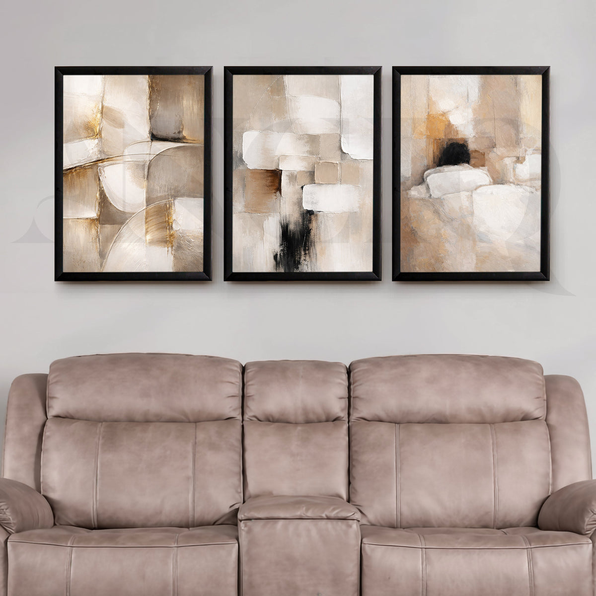 Earthy Textured Abstraction Gallery Wall – Set of 3 Contemporary Artworks - 18 x 24 Inches – Asha Art Studio – Image 3